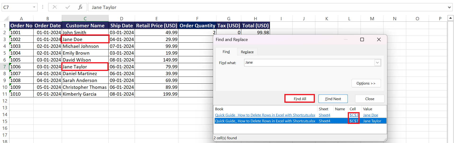 How to Delete Rows in Excel