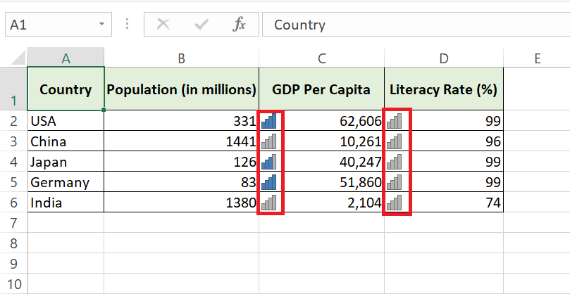 Excel Icon Sets