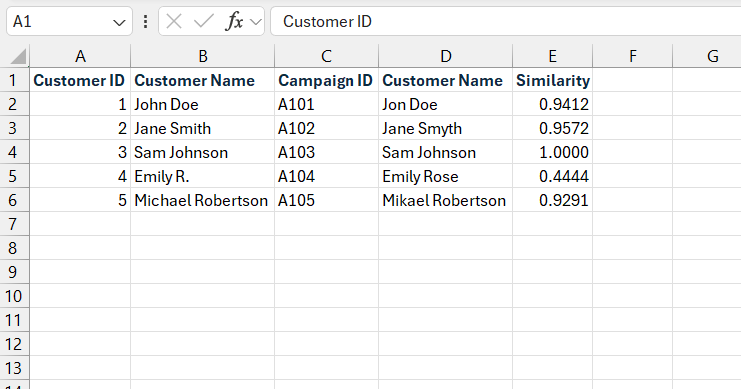 Excel Fuzzy Lookup