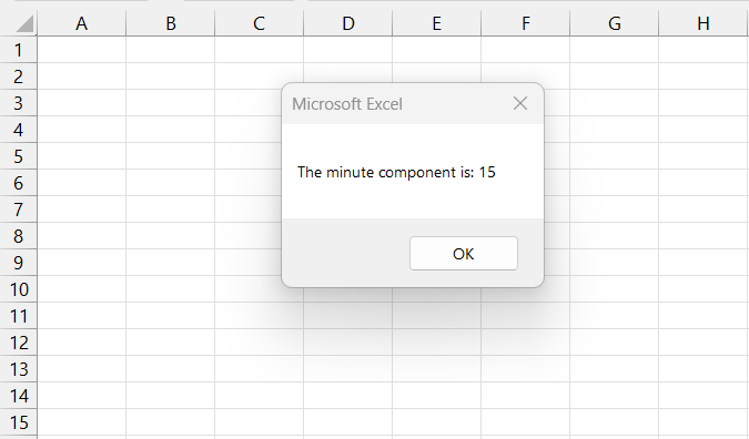 DATEPART in excel vba