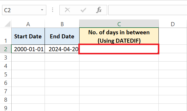 How to calculate days between dates in Excel