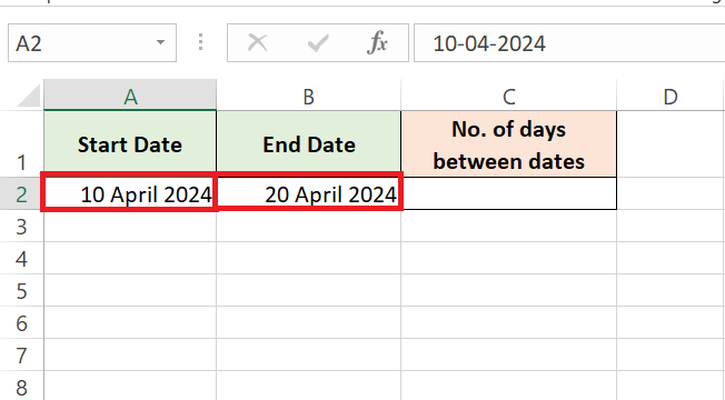 How to calculate days between dates in Excel