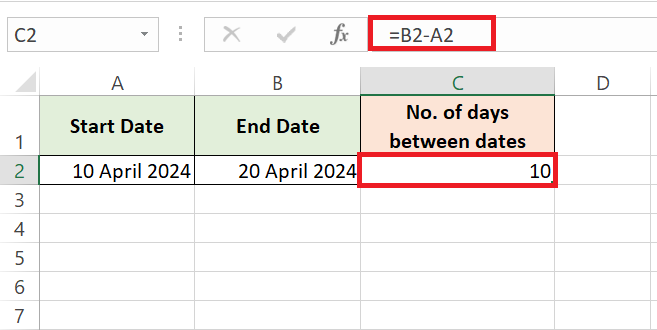 How to calculate days between dates in Excel