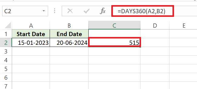 How to calculate days between dates in Excel