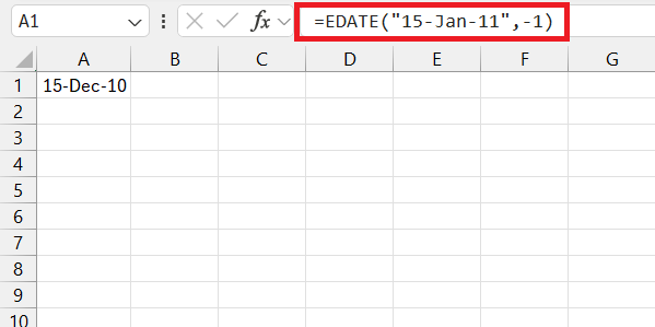 EDATE formula in Excel