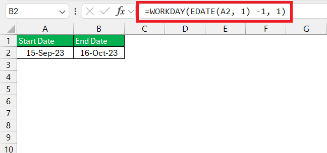 EDATE formula in Excel