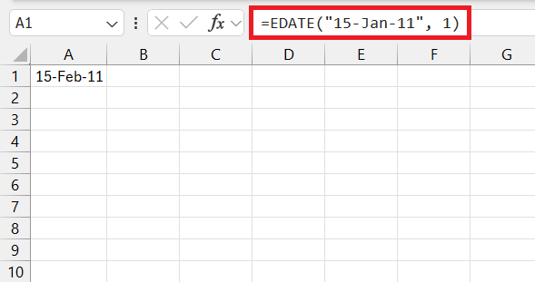 EDATE formula in Excel