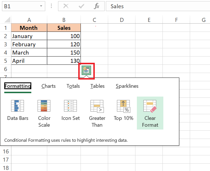 quick analysis tool excel