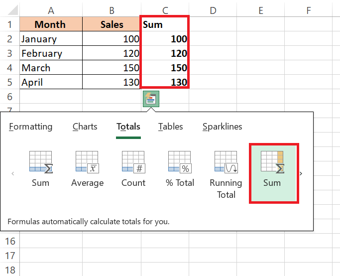 quick analysis tool excel