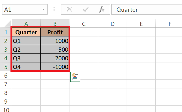 quick analysis tool excel