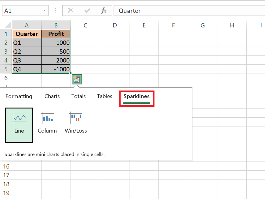 quick analysis tool excel