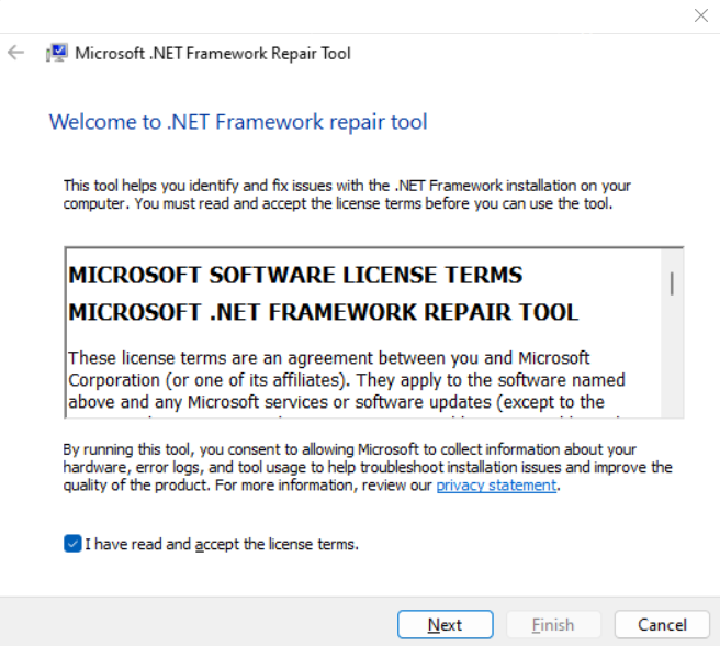 .NET Framework Repair Tool