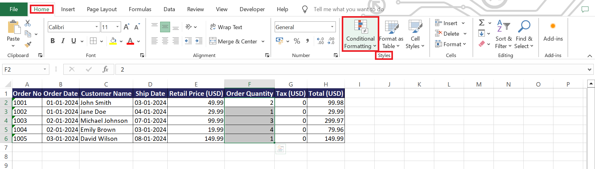 change row color