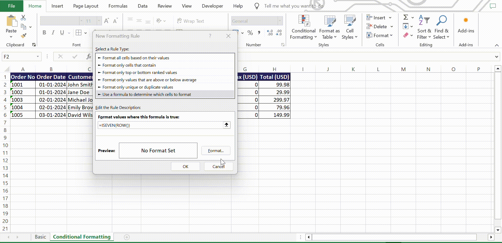 change row color change row color