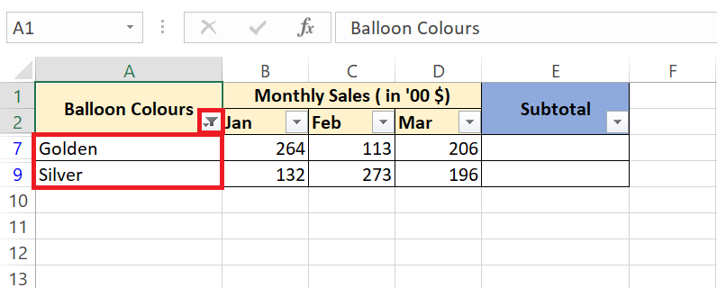 autosum in excel