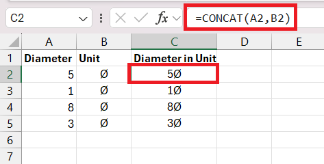 How to Insert Diameter Symbol in Excel Fast | MyExcelOnline
