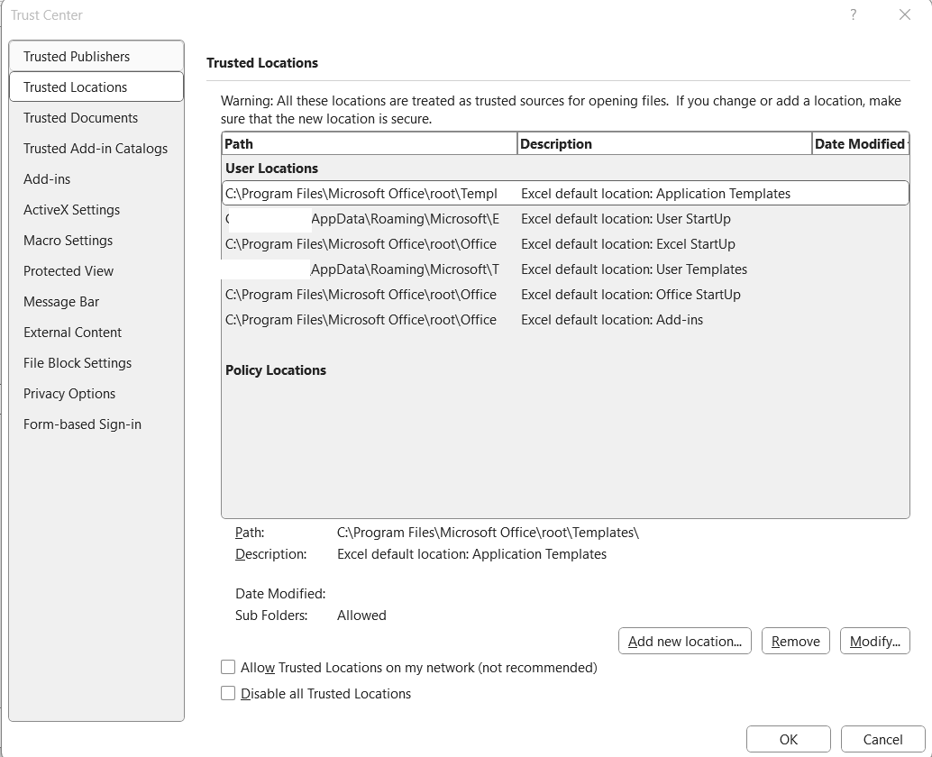 enable disable macros