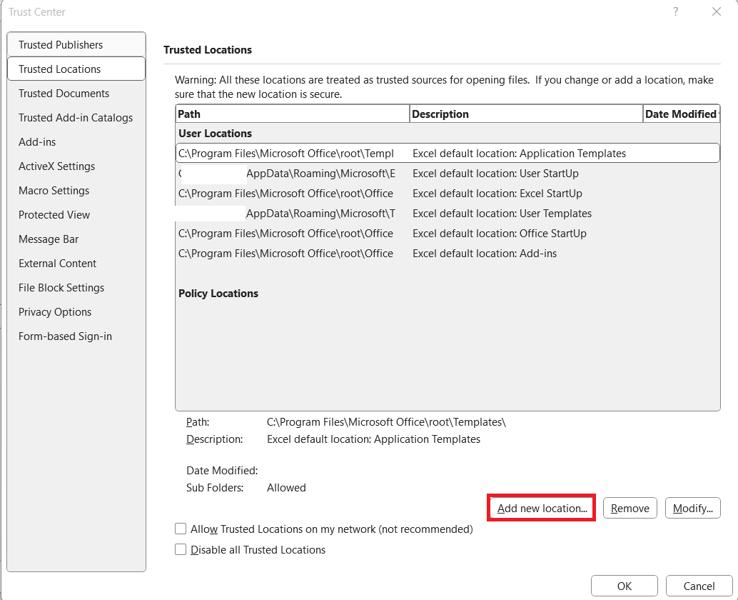 enable disable macros