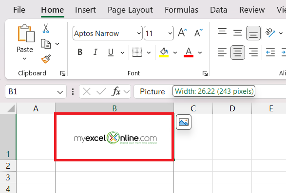 insert logo in Excel