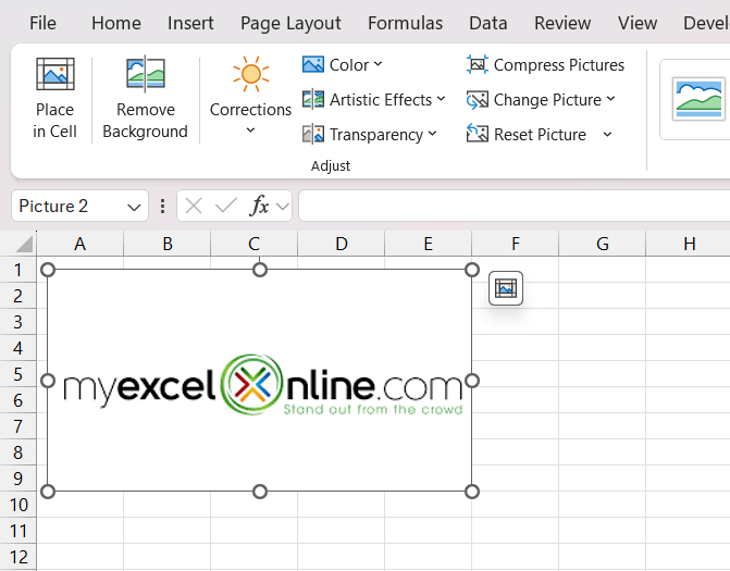 insert logo in Excel