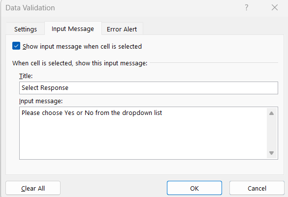 yes no dropdown