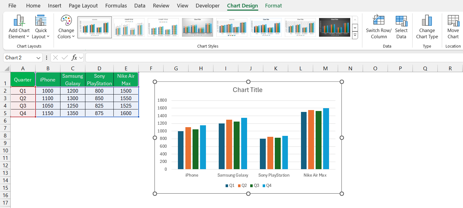 Percent Change Excel