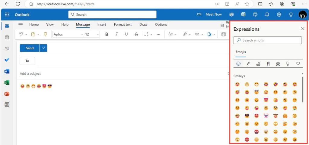 Add emojis to outlook