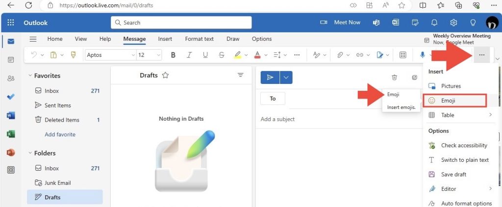 Add emojis to outlook