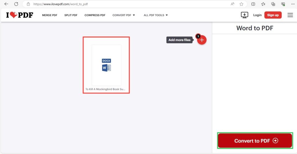 Word files to pdf