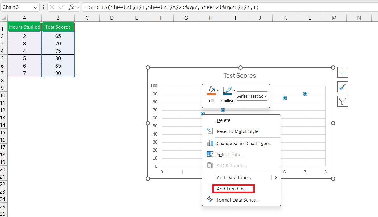 Find Slope of Tangent Line in Excel