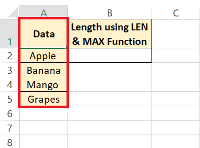 Find Longest Text in Excel