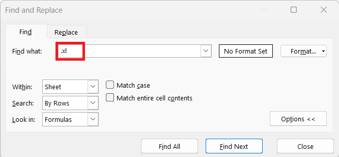 Find External Links in Excel