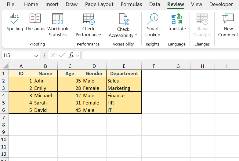 Track Changes in Excel