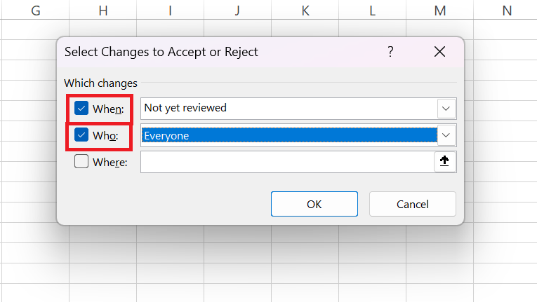 Track Changes in Excel