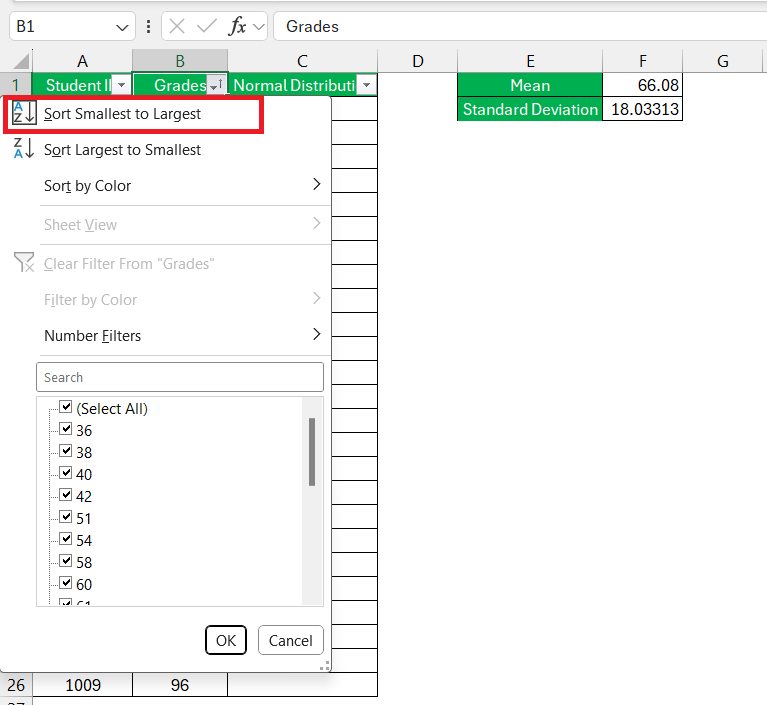 Normal Distribution in Excel
