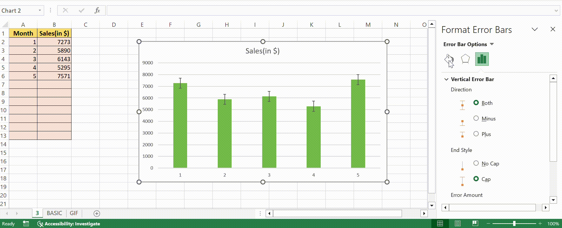How to Add Error Bars in Excel