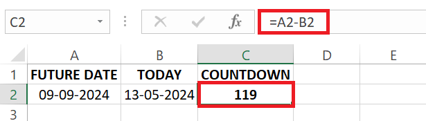 days since or until date
