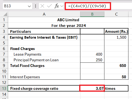 Fixed Charge Coverage Ratio