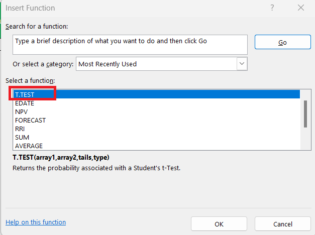 How to Calculate p value in Excel