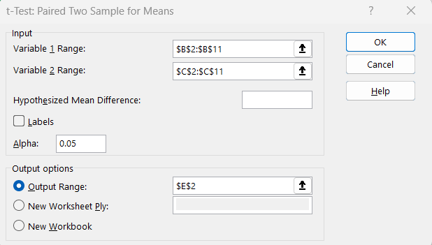 How to Calculate p value in Excel