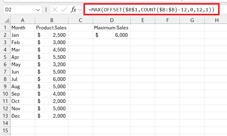 OFFSET Function