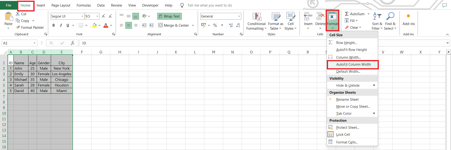 how to adjust column width in excel
