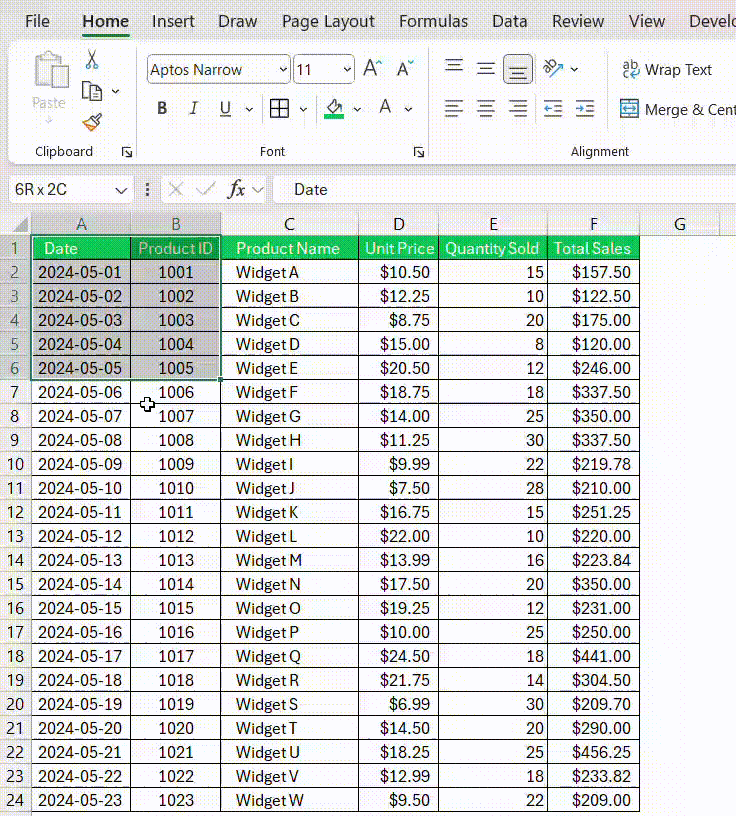 Set Print Area in Excel