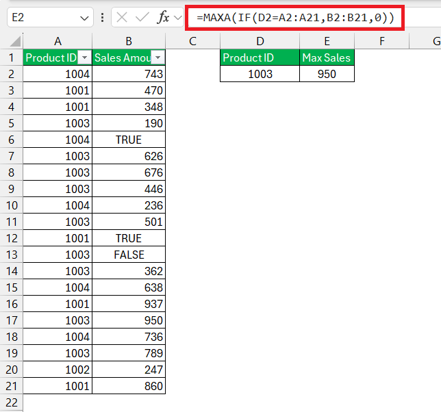 MAXA Function