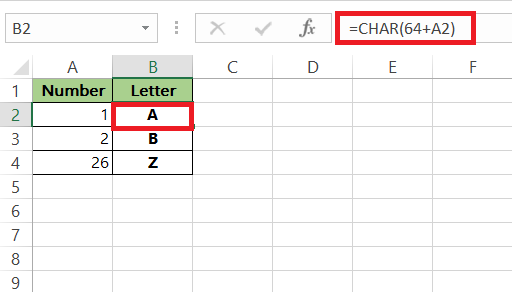 Column Numbers to Letters