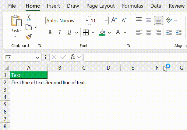 remove line break in excel
