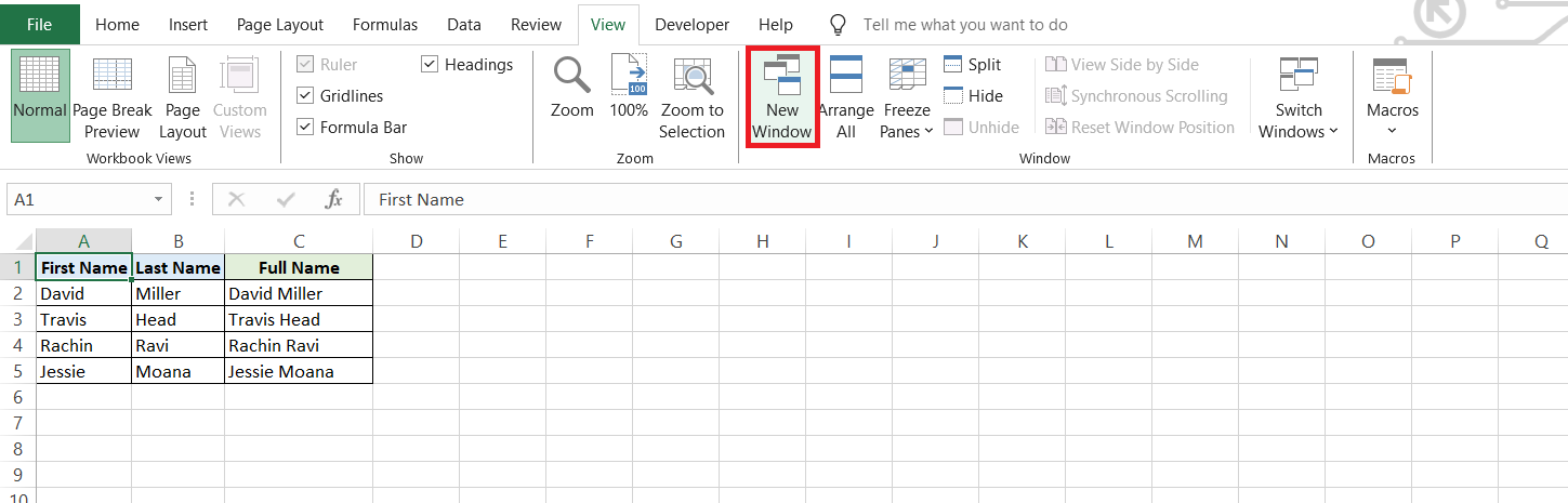 View Sheets Side by Side