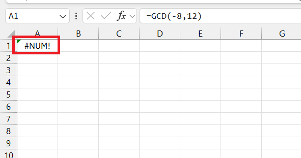 Greatest Common Divisor in Excel
