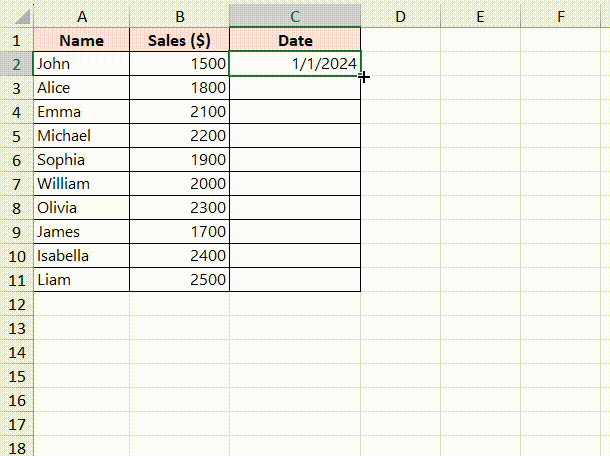 how to autofill dates in excel