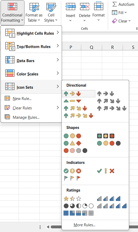 Data with Icon Sets
